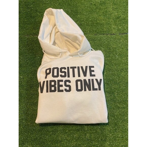 Barstool Sports hoodie mens medium white black positive vibes only champion J - Picture 1 of 15